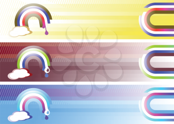 Royalty Free Clipart Image of Rainbow Web Banners