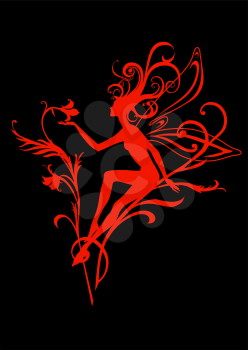 Royalty Free Clipart Image of a Fairy