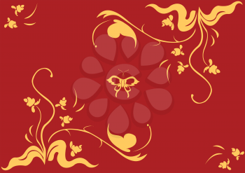 Royalty Free Clipart Image of a Floral Design