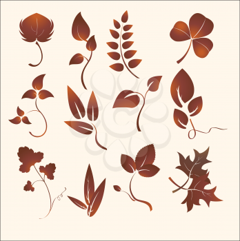 Royalty Free Clipart Image of a Set of Plants