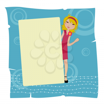 Royalty Free Clipart Image of an Invitation With a Girl
