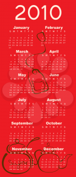 Royalty Free Clipart Image of a 2010 Calendar