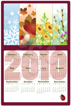 Royalty Free Clipart Image of a 2010 Calendar