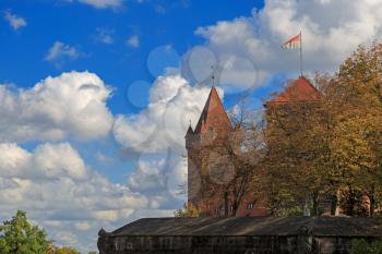 Nuremberg Castle with blue sky and trees
