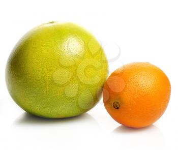 Royalty Free Photo of an Orange and Pomelo Fruits