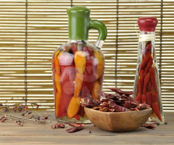 Royalty Free Photo of an Assortment of Hot Peppers