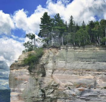  View Of  Colorful Huge Cliff And Sky