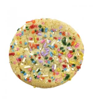 Cookie With Colorful Sprinkles Isolated On White Background