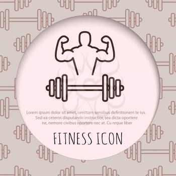 Fitness line art icon for your design. Vector illusration