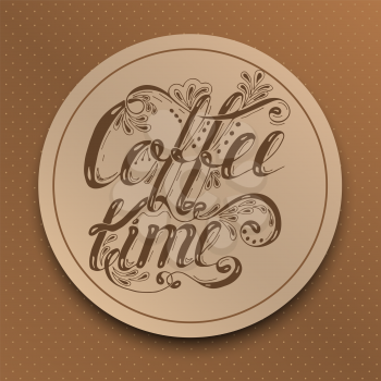 Hand drawn typography lettering phrase coffee time on the vintage background.. Fun calligraphy for typography greeting and invitation card or t-shirt print design