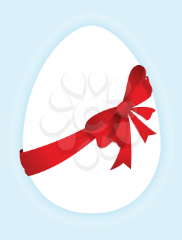 Egg with a red bow