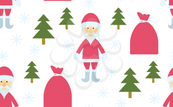 Christmas seamless background - Santa Claus and gifts