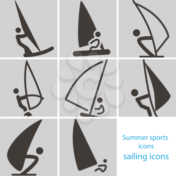 Summer sports icons -  set of sailing icons