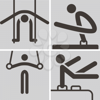 Summer sports icons set - Gymnastics Artistic icons