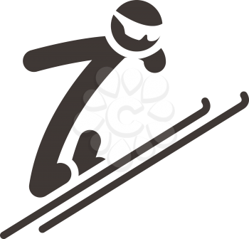 Winter sport icons - ski jumping