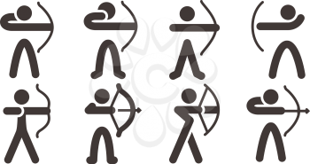 Summer sports icons set - Archery icons