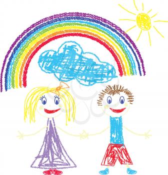 Royalty Free Clipart Image of a Child's Drawing