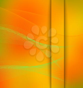 Soft colored abstract background with line wave blend effect.  Green and orange blurred backdrop for web and mobile.  Mesh is used to create smooth colors.

