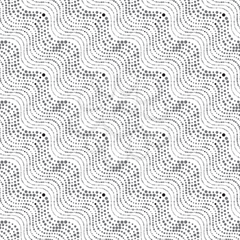 Seamless stylish geometric background. Modern abstract pattern. Flat monochrome design.Repeating ornament of dotted wavy texture.
