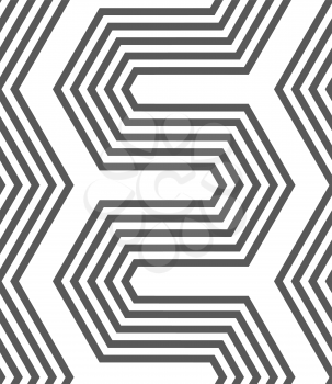 Seamless geometric pattern. Gray abstract geometrical design. Flat monochrome design.Monochrome hexagonal zigzag.