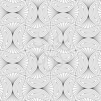 Gray seamless geometrical pattern. Simple monochrome texture. Abstract background.Slim gray striped mushrooms.