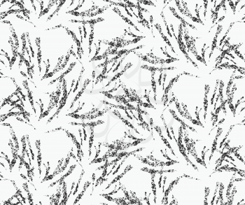 Kelp seaweed texture on white.Hand drawn with ink seamless background.Modern hipster style design.