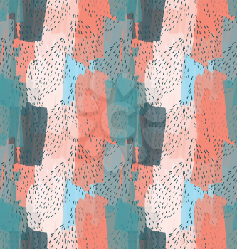 Marker brush overlapping in orange with dotted texture.Hand drawn with ink and marker brush seamless background.