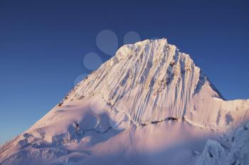 Royalty Free Photo of Alpamayo Mountain Peak in the Cordilleras