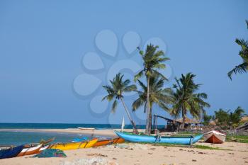 Royalty Free Photo of Fishing Boats in Sri Lanka