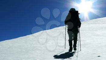 Royalty Free Photo of a Climber in the Cordillera Mountains