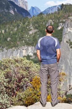 Royalty Free Photo of a Tourist in Yosemite