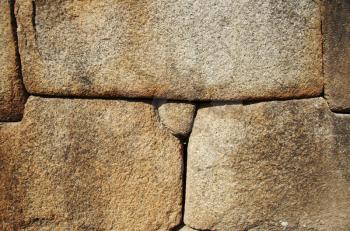 Royalty Free Photo of a Stone Wall at the Ruins of Machu-Picchu, Peru