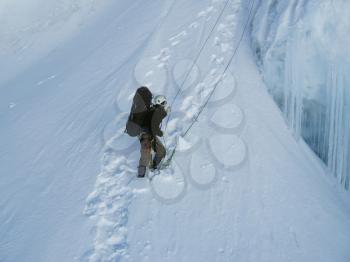 Royalty Free Photo of a Climber on a Glacier