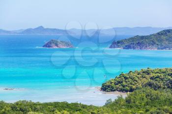 Amazing scenic view of sea bay and mountain islands, Palawan, Philippines