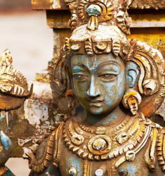 Ancient Hinduism god sculpture on Sri Lanka