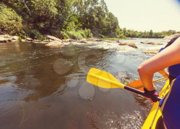 Rafting team , summer extreme water sport