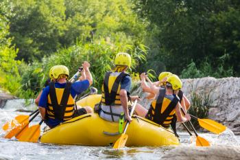 Rafting team , summer extreme water sport