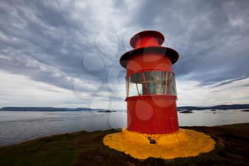 Icelandic lighthouse in storm weather