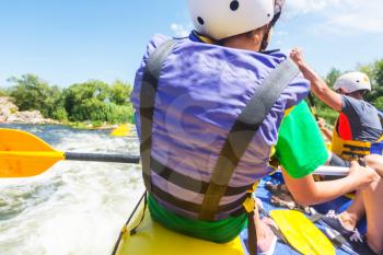 Rafting team , summer extreme water sport