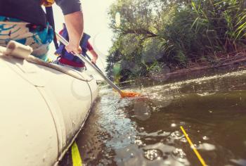 Rafting team , summer extreme water sport