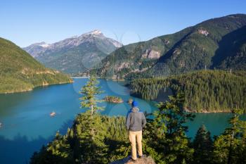 Diablo Lake in North Cascades National Park, Washington, USA. Beautiful natural landscapes