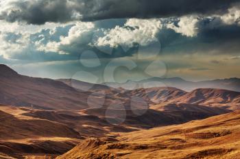 Landscape of snow high mountain in the Andes, near Huaraz, Peru