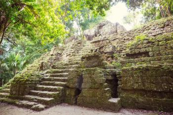 Famous ancient Mayan temples in Tikal National Park, Guatemala, Central America