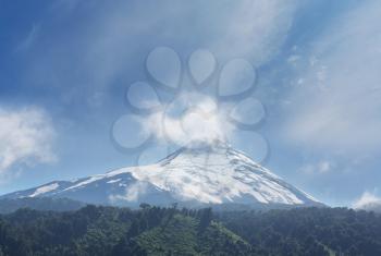 Osorno volcano in Parque Nacional Vicente Perez Rosales, Lake District, Puerto Varas, Chile.