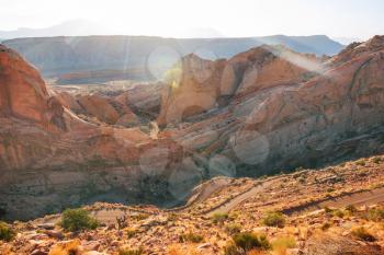 Sandstone formations in Utah, USA. Beautiful Unusual landscapes.