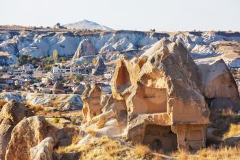 Unusual rock formation in famous Cappadocia, Turkey