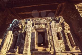 Ancient Khmer civilization ruins of Angkor near Siem Reap, Cambodia