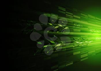 Dark green motion design with arrows. Vector tech background eps 10