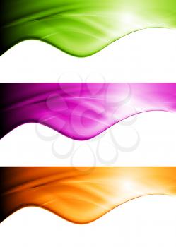 Colourful abstract wavy banners. Vector design eps 10