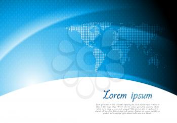 Abstract tech background with world map. Vector design eps 10